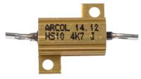 hs10-4k7-j Arcol, 4.7kΩ 10W Wire Wound Chassis Mount Resistor HS10 4K7 J ±5%