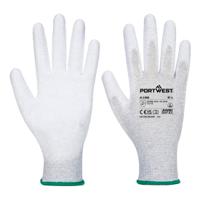 a199grrm Portwest Polyester, 12 Gloves ESD-Safe & Clean Room Gloves, Size M