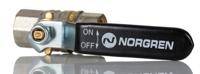 602112138 Norgren Nickel Plated Brass Ball Valve, Process Ball Valve, Threaded, ISO 3/8in, 8mm, -0.4 → 40bar Operating