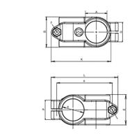 101-400-000200 Rose+Krieger Cross Clamp, Connecting Component, Strut Profile 14 mm