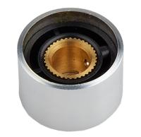 499-933 RS PRO 18mm Silver Potentiometer Knob for 6.4mm Shaft Splined
