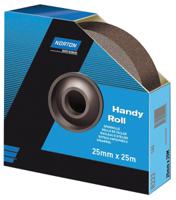 63642531821 Norton P80 Grit Medium Sandpaper Roll, 25m x 38mm