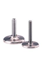 a300009 Nu-Tech Engineering M8 50mm Dia. Stainless Steel Electronics Adjustable Foot, 450kg Static Load Capacity 0° Tilt Angle