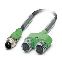 1436204 Phoenix Contact Male 4 way M12 to Female 4 way M12 Sensor Actuator Cable, 300 mm