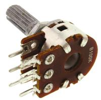 pdb182-k220k-104b Bourns PDB18 100kΩ Rotary Potentiometer 2-Gang, Panel Mount (Through Hole), PDB182-K220K-104B