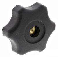161-228 RS PRO Black Multiple Lobes Clamping Knob, M6, Threaded Through Hole