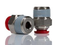 c01250838 Norgren Straight Fitting, Push In 8 mm to R 3/8, Threaded-to-Tube Connection Style, C01250838