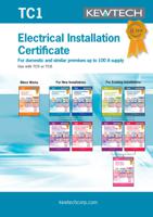 tc1 Kewtech Corporation TC1 Electrical Installation Certificate, Certificate Type Electrical Installation, For Use With