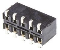 969973-5 TE Connectivity AMPMODU HV100 Series Straight Surface Mount PCB Socket, 10-Contact, 2-Row, 2.54mm Pitch, Solder