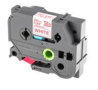 tze-252 Brother Red on White Label Printer Tape, 8 m Length, 24 mm Width