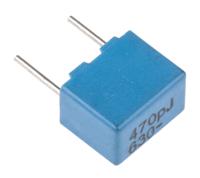 pfr5471j630j11l4bulk KEMET PFR510 Polypropylene Film Capacitor, 250 V ac, 630 V dc, ±5%, 470pF, Through Hole