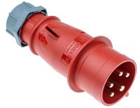 322 MENNEKES IP44 Red Cable Mount 3P + N + E Industrial Power Plug, Rated At 32A, 400 V,With Phase Inverter