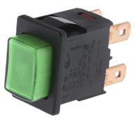 16871104 Marquardt Illuminated Push Button Switch, Latching, DPDT, Green LED, 230V