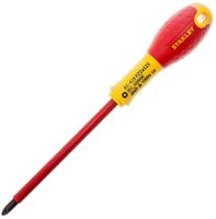0-65-419 Stanley Pozidriv Insulated Screwdriver, PZ2 Tip, 125 mm Blade, VDE/1000V