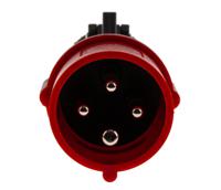 0-522-43 Legrand, HYPRA IP44 Red Cable Mount 3P + E Industrial Power Plug, Rated At 16A, 415 V