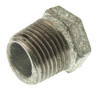 770241220 Georg Fischer Galvanised Malleable Iron Fitting, Straight Reducer Bush, Male BSPT 1/2in to Female BSPP 3/8in