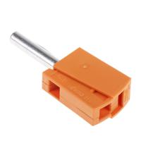 215-211 WAGO Orange Male Banana Plug, 4 mm Connector, Cage Clamp Termination, 20A, 42V, Nickel Plating