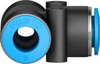 qst-8 Festo QST Series Tee Tube-to-Tube Adaptor Push In 8 mm, Push In 8 mm to Push In 8 mm, Tube-to-Tube Connection Style,