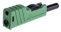932153104 Hirschmann Test & Measurement Green Male Banana Plug, 4 mm Connector, Screw Termination, 30A, 30 V ac, 60V dc, Nickel