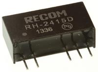 rh-2415d Recom RH DC-DC Converter, ±15V dc/ ±33mA Output, 21.6 → 26.4 V dc Input, 1W, Through Hole, +85°C Max Temp -40°C