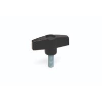 284-5540 RS PRO Black Thermoplastic Wing Clamping Knob, M6 x 10, Threaded Mount