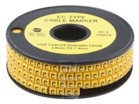 812-0975 RS PRO Slide On Cable Markers, Black on Yellow, Pre-printed "C", 3.6 → 7.4mm Cable