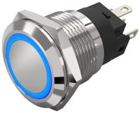 82-55512124 EAO 82 Series Illuminated Illuminated Push Button Switch, Latching, Panel Mount, 19mm Cutout, SPDT, Blue LED, 240V,