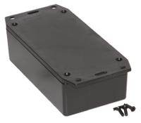 1591xxcflbk Hammond 1591 Series Black Flame Retardant ABS Enclosure, IP54, Flanged, Black Lid, 119 x 66 x 36mm