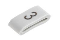 531-07854-hobs85-pvc-wh HellermannTyton HODS85 Slide On Cable Markers, Black on White, Pre-printed "3", 1.8 → 6.3mm Cable, 531-07854