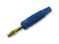 972518702 Hirschmann Test & Measurement Blue Male Banana Plug, 4 mm Connector, Solder Termination, 32A, 30 V ac, 60V dc, Gold