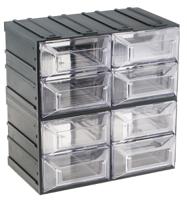 236-3599 RS PRO 8 Drawer Storage Unit, Plastic, 208mm x 208mm x 132mm, Transparent