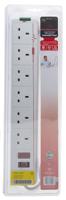 696-3663 RS PRO 2m 6 Socket Type G - British Extension Lead
