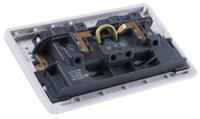 k1246-whi MK Electric Logic Plus White 2 Gang Plug Socket, 2 Poles, 13A, Type G - British, Indoor Use
