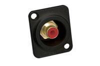 acjb-red Amphenol Industrial Black Panel Mount RCA Socket, Gold, 75A