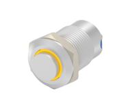 av1210e512r04 TE Connectivity AV12 Series Illuminated Push Button Switch, Momentary, Threaded, 9mm Cutout, SPST, Yellow LED, 12V, IP67