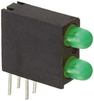 553-0222f Dialight 553-0222F, Green Right Angle PCB LED Indicator, 2 LEDs, Through Hole 2.2 V