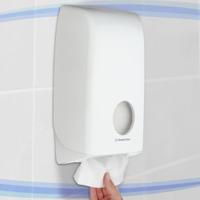 6946 Aquarius White Plastic Toilet Paper Dispenser, 170mm x 350mm x 380mm