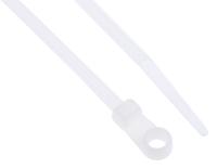 601-091 RS PRO Cable Tie, Screw Mount, 221.3mm x 4.2 mm, Natural Nylon, Pk-100