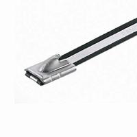 mltc2h-lp316 Panduit Cable Tie Assemblies, , 201mm x 8.1 mm, Black 316 Stainless Steel, Pk-50units