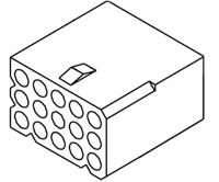 03-06-1122 Molex, STANDARD .062" Female Connector Housing, 3.68mm Pitch, 12 Way, 3 Row