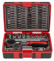 817-9236 RS PRO 55-Piece Metric 1/4 in Standard Socket/Bit Set with Ratchet