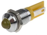209-901 RS PRO Yellow Panel Mount Indicator, 2V dc, 8mm Mounting Hole Size, Solder Tab Termination
