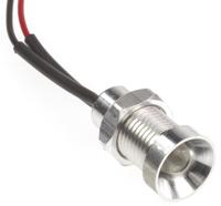 oxlclh8024acfl30algaas-red Oxley Red Panel Mount Indicator, 8mm Mounting Hole Size, Lead Wires Termination, IP68