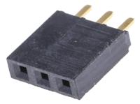 ssw-103-01-g-s Samtec SSW Series Straight Through Hole Mount PCB Socket, 3-Contact, 1-Row, 2.54mm Pitch, Solder Termination