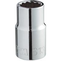 s-8 SAM 1/2 in Drive 8mm Standard Socket, 12 point, 38 mm Overall Length