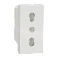 nu302318 Schneider Electric, Unica IP21D White Flush Mount 2P+E Industrial Power Socket, Rated At 16A, 250 V