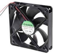 eec0252b2-000u-a99 Sunon EE Series Axial Fan, 24 V dc, DC Operation, 158.1m³/h, 3.5W, 146mA Max, 120 x 120 x 25mm