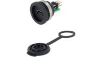 1310-1012-01 Encitech Connectors Straight, Front Mount, Socket- Single Port Type Micro USB 2.0 Type B 2.0 IP67 USB Connector