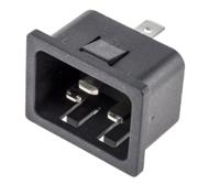 811-7238 RS PRO C20 Snap-In IEC Connector Male, 16A, 250 V
