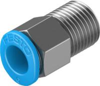 qsm-18-6-100 Festo Straight Threaded Adaptor, R 1/8 Male to Push In 6 mm, Threaded-to-Tube Connection Style, 130756